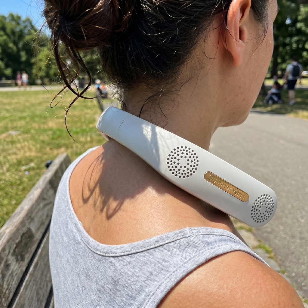 AerisFold™ – Ventilador de Cuello Sin Aspas | Portátil y Silencioso